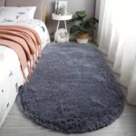 Oval shape fluffy rug, 1 unit - Image 2