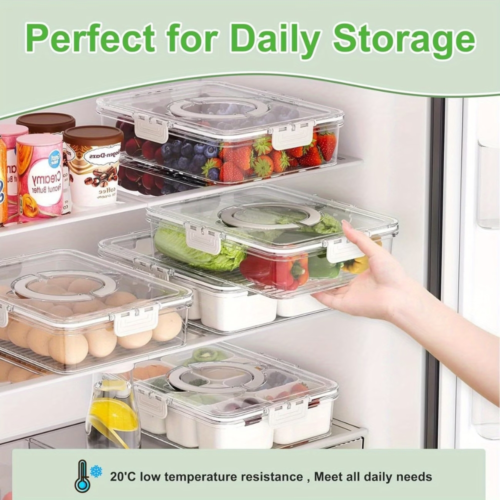 8 Compartment Snack Container with Lid & Handle (1) 8 Compartment Snack Container with Lid & Handle