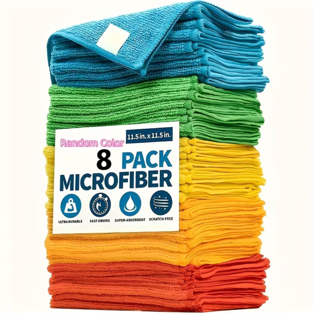 Multi-Purpose Absorbent Cleaning Cloths 8pcs Set (2) Multi-Purpose Absorbent Cleaning Cloths 8pcs Set