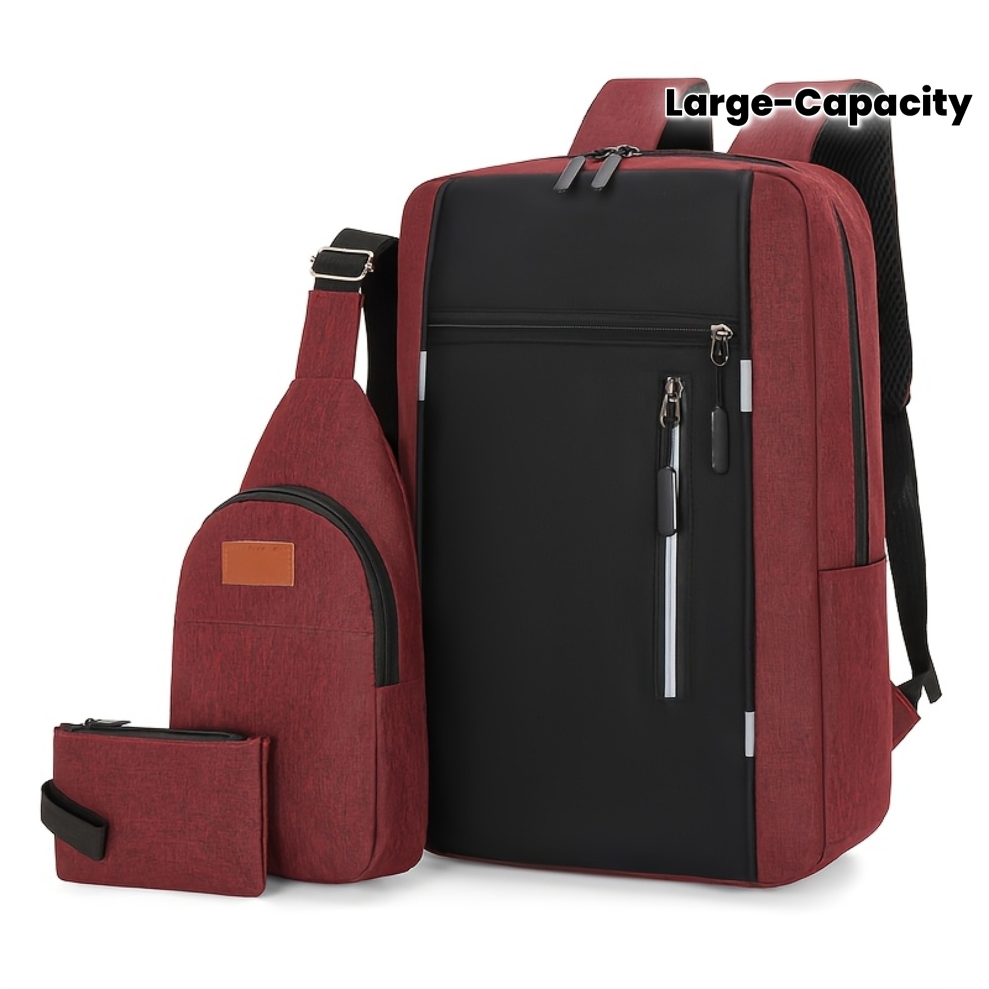 3f086aef09ccb06b91dc82b478650c86.jpg Three-piece Set: Laptop Bag, Chest Bag, and Wallet - Image 1