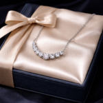 1-Carat moissanite necklace, elegant french-style design, 1 unit - Image 4