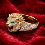 925 silver 18K gold plated lion king ring, 1 unit - Image 5