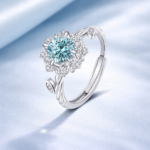 Tancise adjustable classic 925 sterling silver moissanite ring, 1 unit - Image 7