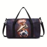 Large capacity soccer print travel bag, 1 unit - Image 6