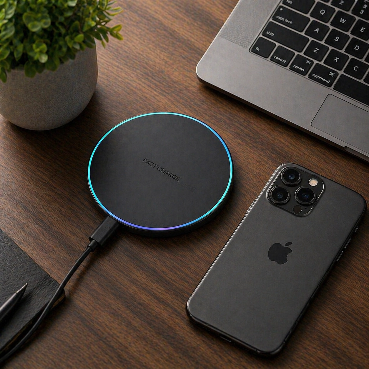 NATG159 15W Fast Wireless Charger – Sleek, Compact, and Efficient - Image 1