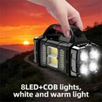 Rechargeable LED Camping Flashlight Solar USB Emergency Light