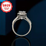 S925 pure silver synthetic zirconia large round ring, 1 unit - Image 6
