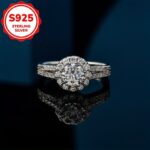 S925 pure silver synthetic zirconia large round ring, 1 unit - Image 5