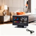 LED digital alarm clock weather station temperature display, 1 unit - Image 8