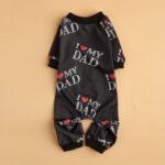 I love mom i love dad print pet clothes dog jumpsuit, 1 unit - Image 5