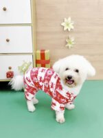 Pet Christmas reindeer graphic pajamas hooded jumpsuit for puppy, 1 unit - Image 18