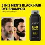 SEVICH 5-in-1 black hair & beard color shampoo for men, 3 pack - Image 5