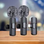 Wireless lavalier microphone with windproof fur cover, 1 unit