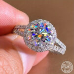 2-Carat moissanite 925 sterling silver ring, 1 unit - Image 7