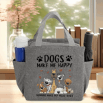 Cute Puppy Themed Women's Handbag with Zipper Closure
