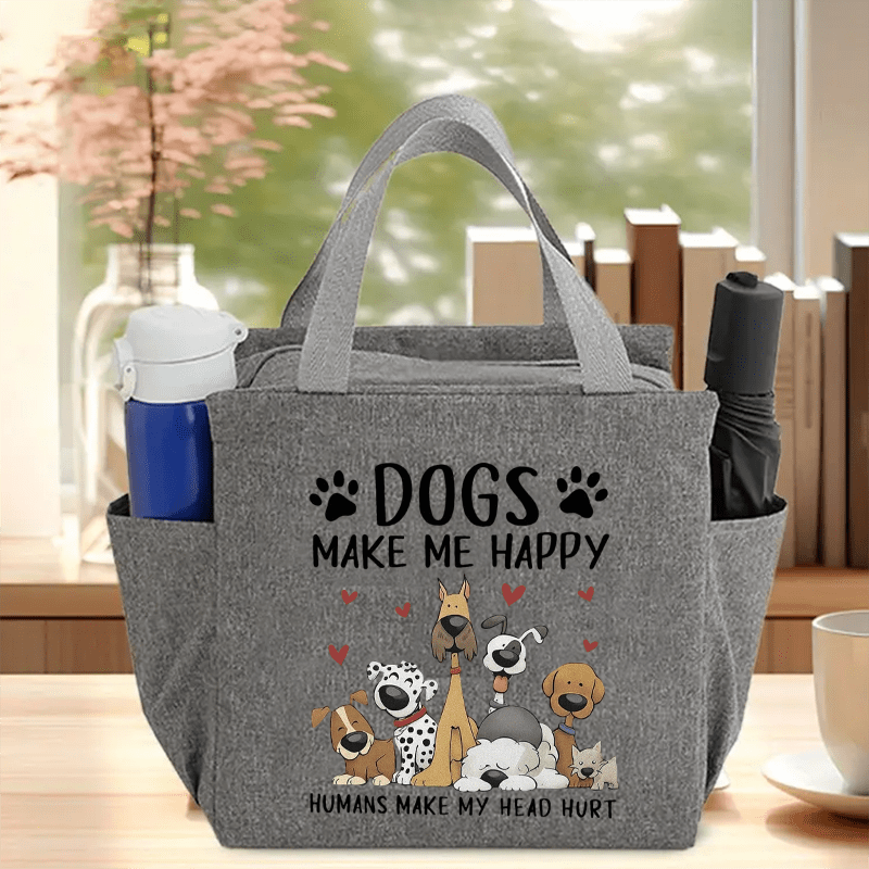 Cute Puppy Themed Women's Handbag with Zipper Closure