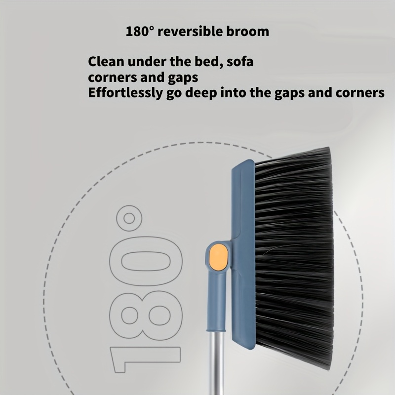 47ef4b2b-e428-4fcf-95f7-61d046d4ad1d.jpg 2pcs Set Of 3-in-1 Rotatable And Foldable Magnetic Suction Broom Dustpan Sweeping Set - Image 1