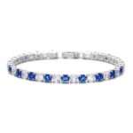Tennis bracelet with alternating synthetic cubic zirconia, 1 unit - Image 3