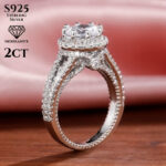 2-Carat moissanite 925 sterling silver ring, 1 unit - Image 2