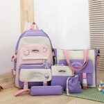 Cute lightweight backpack set with shoulder bag & pencil case, 5 pack - Image 3