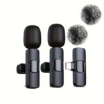 Wireless lavalier microphone with windproof fur cover, 1 unit - Image 5