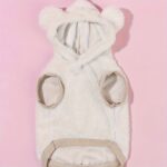 Teddy bear design pet plush hoodie for small cats and dogs, 1 unit - Image 10