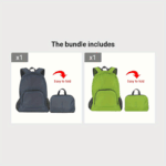 Foldable backpack travel bag, 1 unit - Image 10