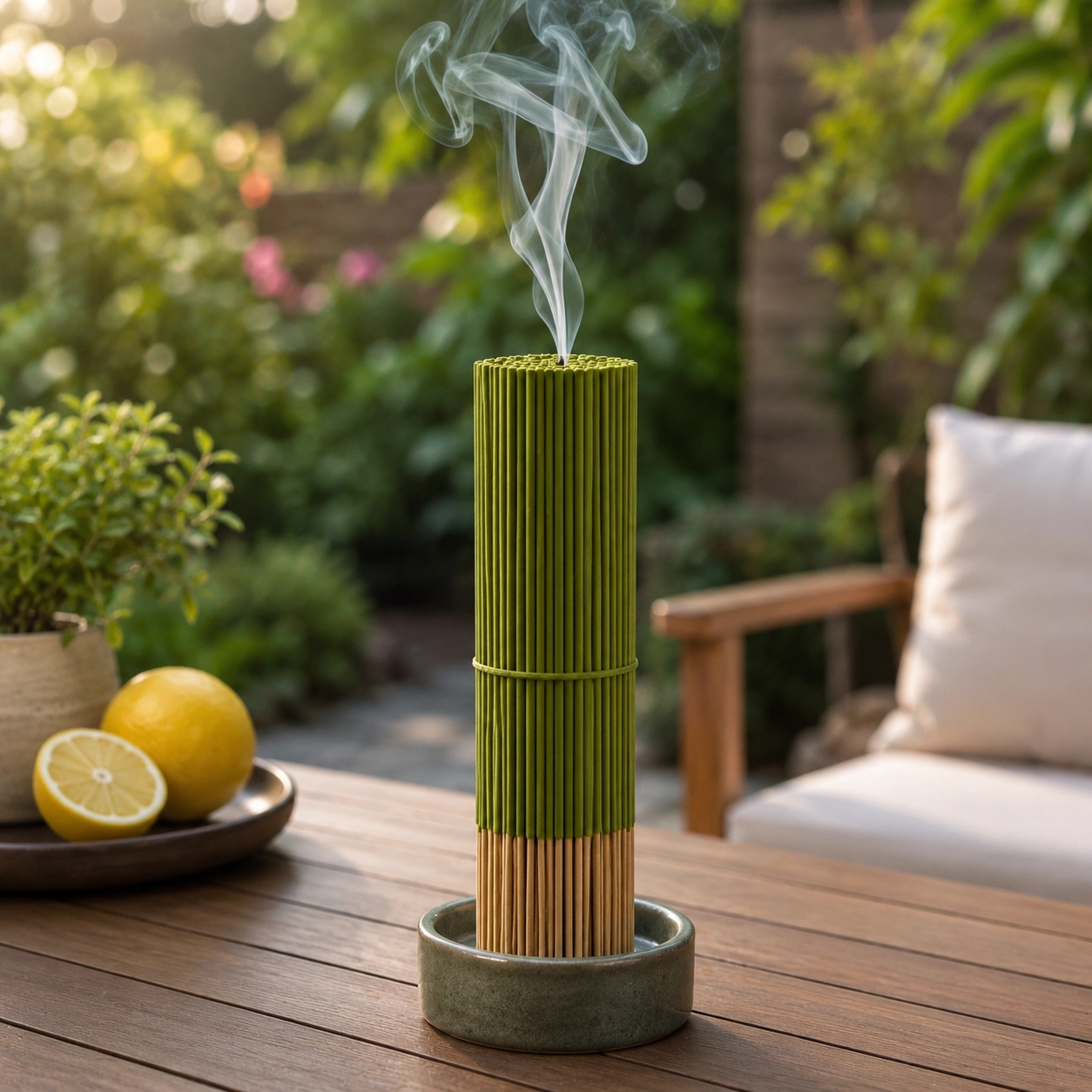 NATG214 7pcs Extended Citronella Oil Lemon Grass Sticks - 45-Minute Burn Time - Image 1