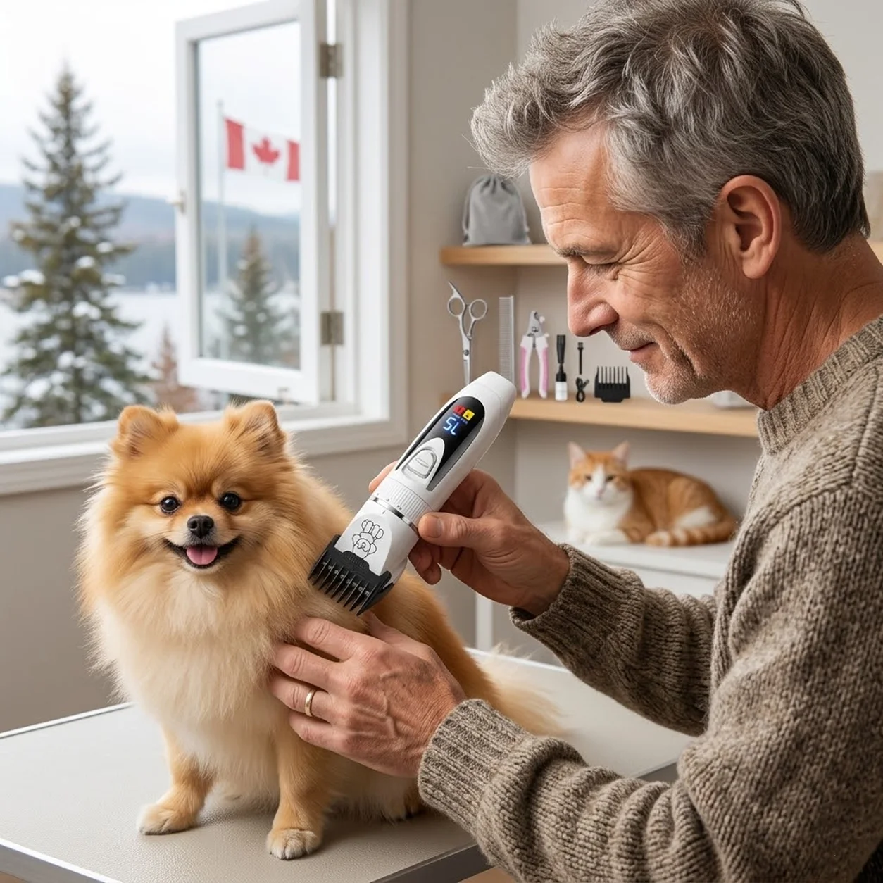 NATG288 Low-Noise Cordless Pet Hair Clipper with Rechargeable & 4-Color Attachments for Small and Large Dogs & Cats - Image 1