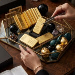 Realistic replica golden bars decoration set, 10 pack