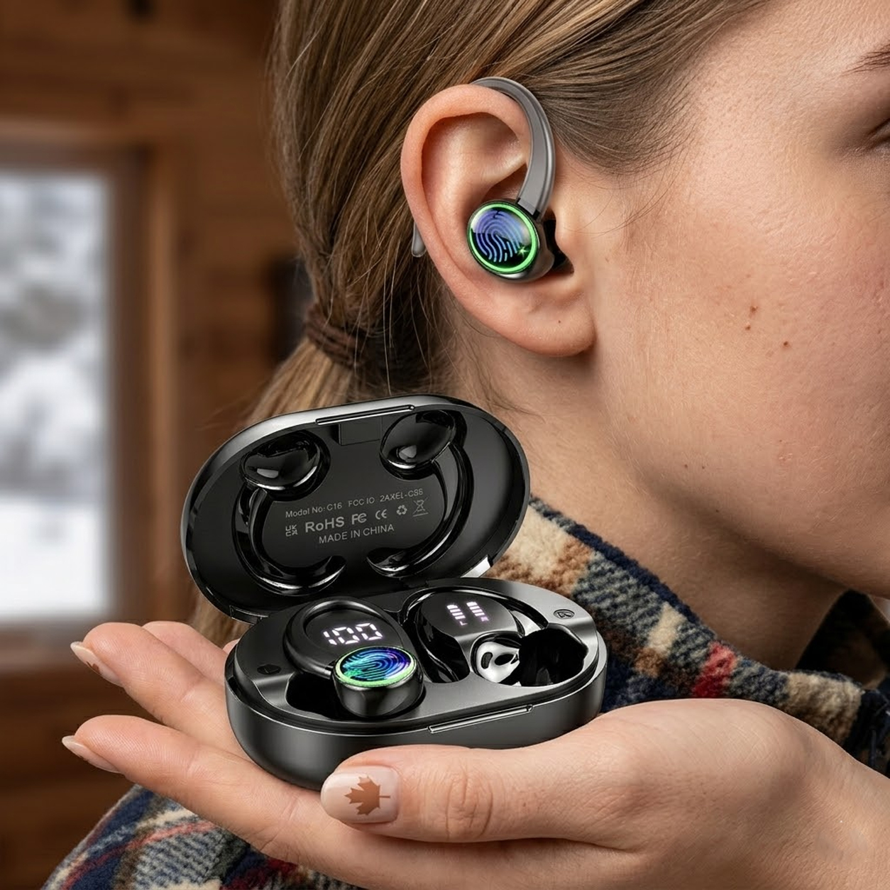 NATG303 Sporty Wireless Earbuds with ENC Noise-Canceling Microphone - Image 1