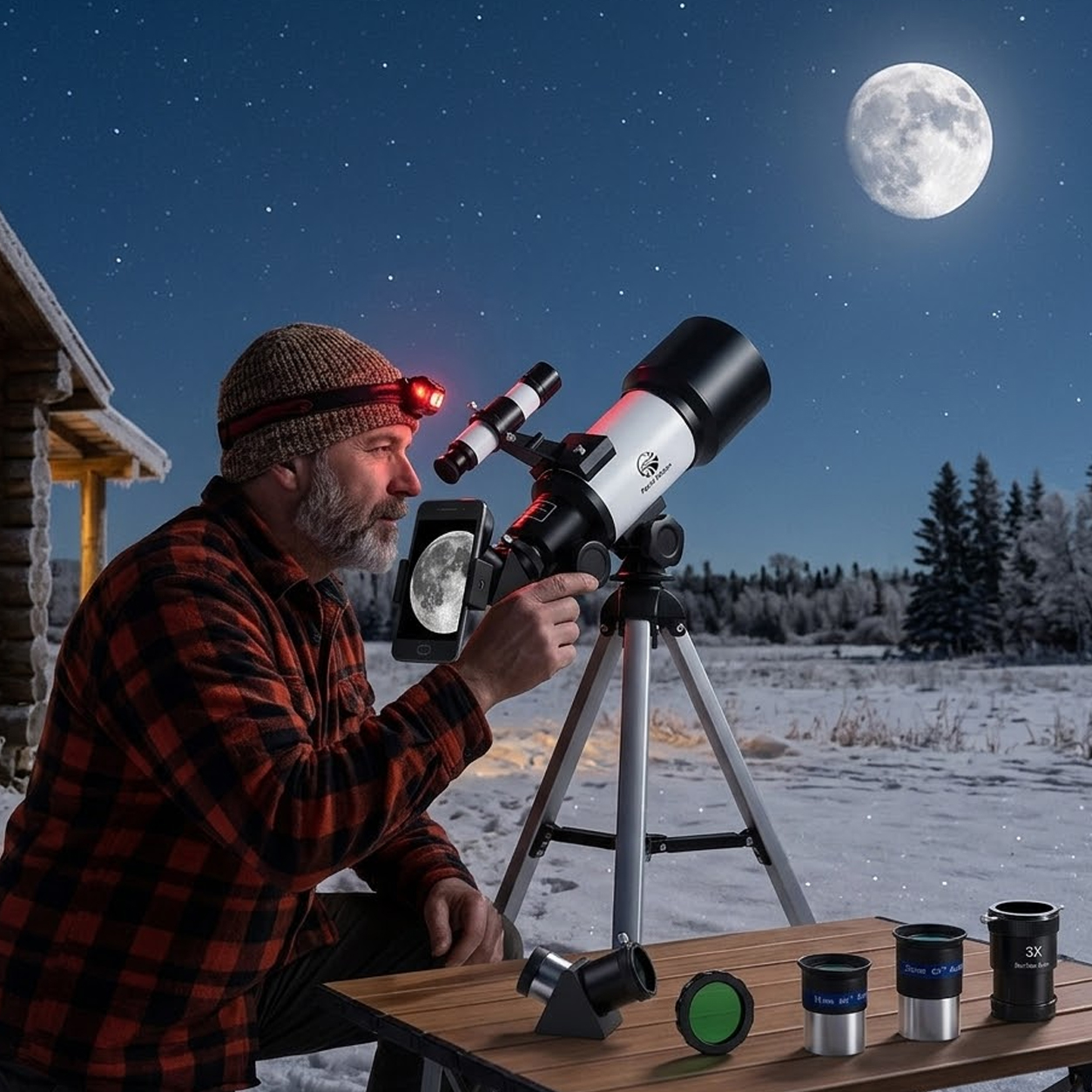 NATG304 HD 150X Astronomical Telescope with Tripod & Phone Adapter - Image 1