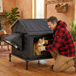 All-season outdoor cat house with elevated base, 1 unit
