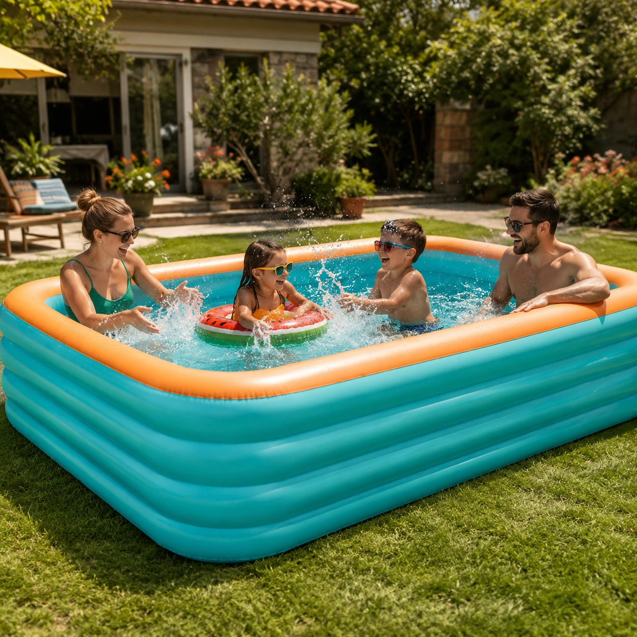 NATG309 Family Inflatable Swimming Pool, Courtyard Outdoor Water Park Fun - Image 1