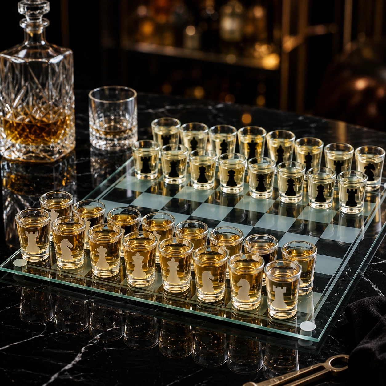 NATG319 Bar game glass chess set, 1 unit - Image 1