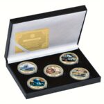 5 Pearl Harbor metal commemorative coins with gift box, 5 piece set - Image 2