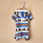 Pet Christmas reindeer graphic pajamas hooded jumpsuit for puppy, 1 unit - Image 7