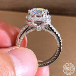 2-Carat moissanite 925 sterling silver ring, 1 unit - Image 4