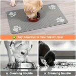Quick-drying diatomaceous earth pet feeding mat with paw print design, 1 unit - Image 5