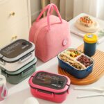 Lunch bag set with large capacity lunch box and milk cup, 3 pack - Image 4