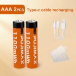 Pujimax rechargeable AAA lithium battery, 2 pack - Image 6