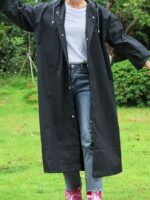 Black thick outdoor leisure adult outdoor sports raincoats, 3 pack - Image 2