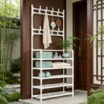 Multifunctional entryway shoe & hat storage rack, 1 unit