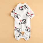 I love mom i love dad print pet clothes dog jumpsuit, 1 unit - Image 6