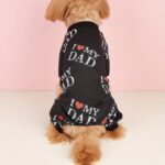 I love mom i love dad print pet clothes dog jumpsuit, 1 unit - Image 8