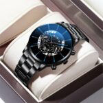 Men's elegant fashion steel strap watch, necklace, 4 pack - Image 3