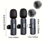 Wireless lavalier microphone with windproof fur cover, 1 unit - Image 2