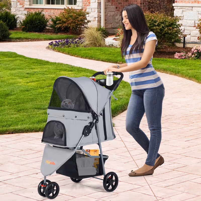 Lightweight 3-Wheel pet stroller for cats & small dogs, 1 unit