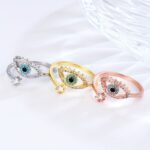 Adjustable Evil Eye Cubic Zirconia Open Ring for Women - Image 5