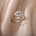Adjustable Evil Eye Cubic Zirconia Open Ring for Women - Image 7